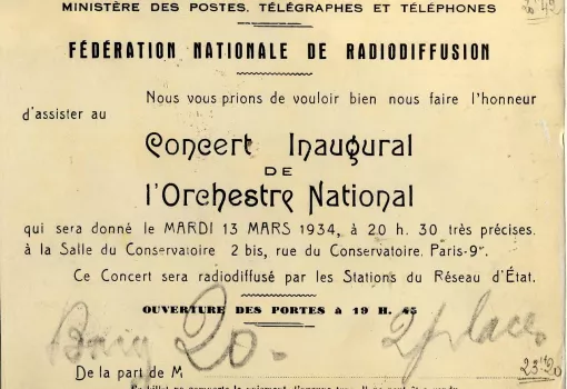 Concert inaugural 1934
